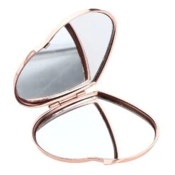 Heart Shaped Portable Pocket Vanity Mirror Travel Makeup Double Side