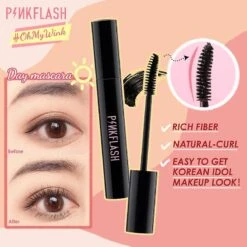Pinkflash Mascara Day & Night Lengthening Volume Eyelash Primer Mascara Fiber-filled Micro-curl Natural Lengthening Tslm1 -Cosmetics Promotion Store 903772593 max
