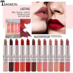 2020 New Double Head 2-in-1 Lasting Matte Bean Paste Color Matte Lip Gloss Liquid Lipstick Lip Tint Makeup Lips Liner Tslm1