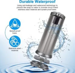 (stainless Steel) Automatic Soap Dispenser With Infrared Motion Sensor, Waterproof Base And Adjustable Switch Suitable For Bathroom, Kitchen, Hotel, R