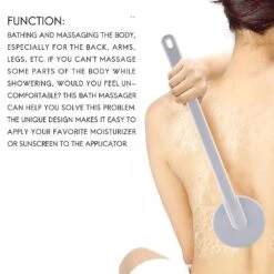 Long Handled Lotion Oil Cream Applicator Head Body Leg Back Scrub Massager Shower Rubbing Brush Bat -Cosmetics Promotion Store 951128367 max