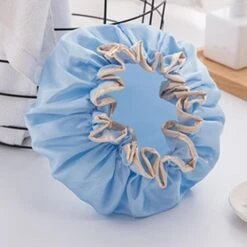 Double-layer Women's Waterproof Cap Bath Long Hair Hair Cover Lampblack Dry Hair Cap Champagne -Cosmetics Promotion Store 951143657 max