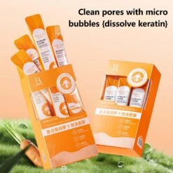 Carrot Foam Smear Mask Deep Cleansing Shrink Pores Moisturizing Hydrating Jelly Film 48ml