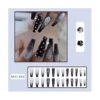 Black Gradient Applique Diamond False Nails Long Coffin Nail Tips Detachable Press On Nails Glitter